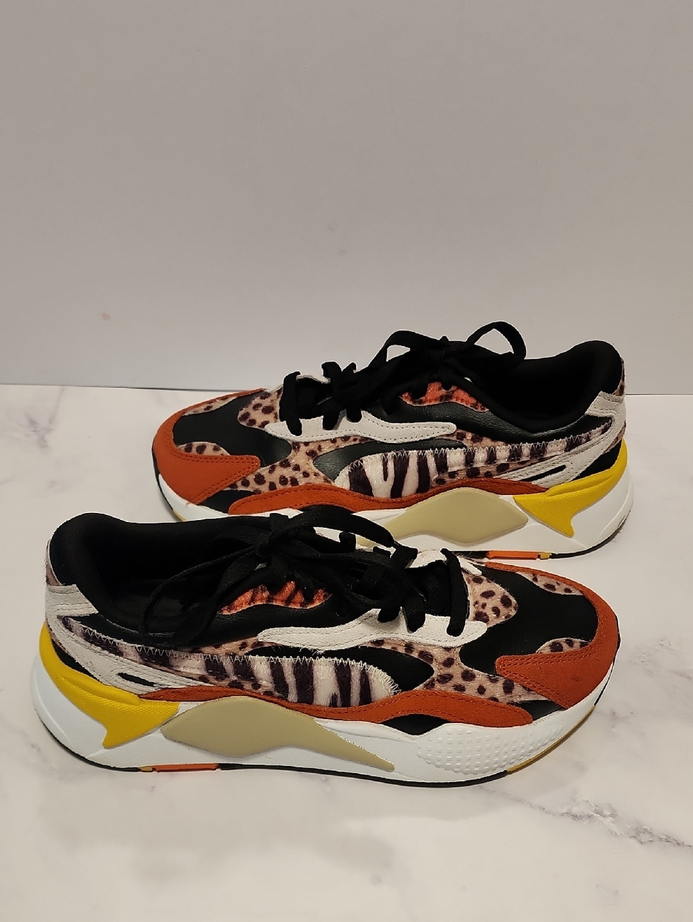 Puma Animal Print Fashion Sneakers - Orange, Black & Yellow